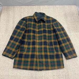 Vintage Pendleton Plaid Jacket Mens Large Plaid 1960s Full Zip Reversible